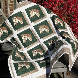 Handmade horse quilt 42" x 51"
